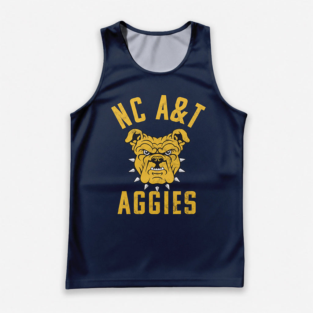 HBCU Running Tank Top North Carolina A&T State University Bulldog Running Singlet for Men and Women