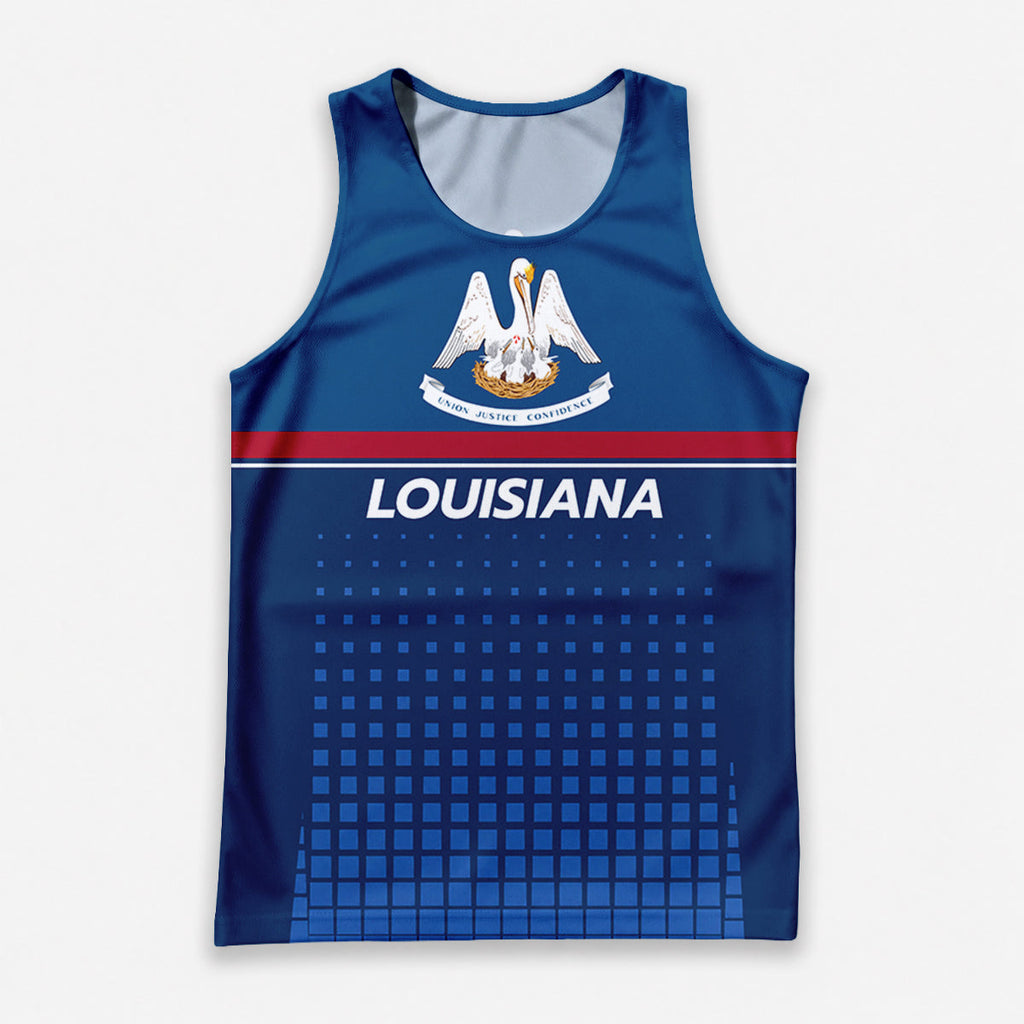 Patriotic Tech Running Tank Top - Louisiana State Pride Running Singlet