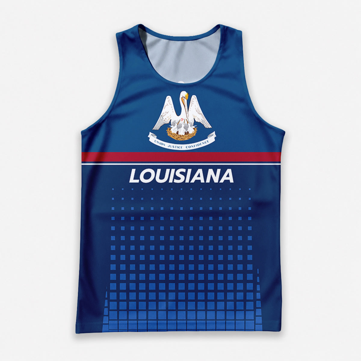 Patriotic Tech Running Tank Top - Louisiana State Pride Running Singlet