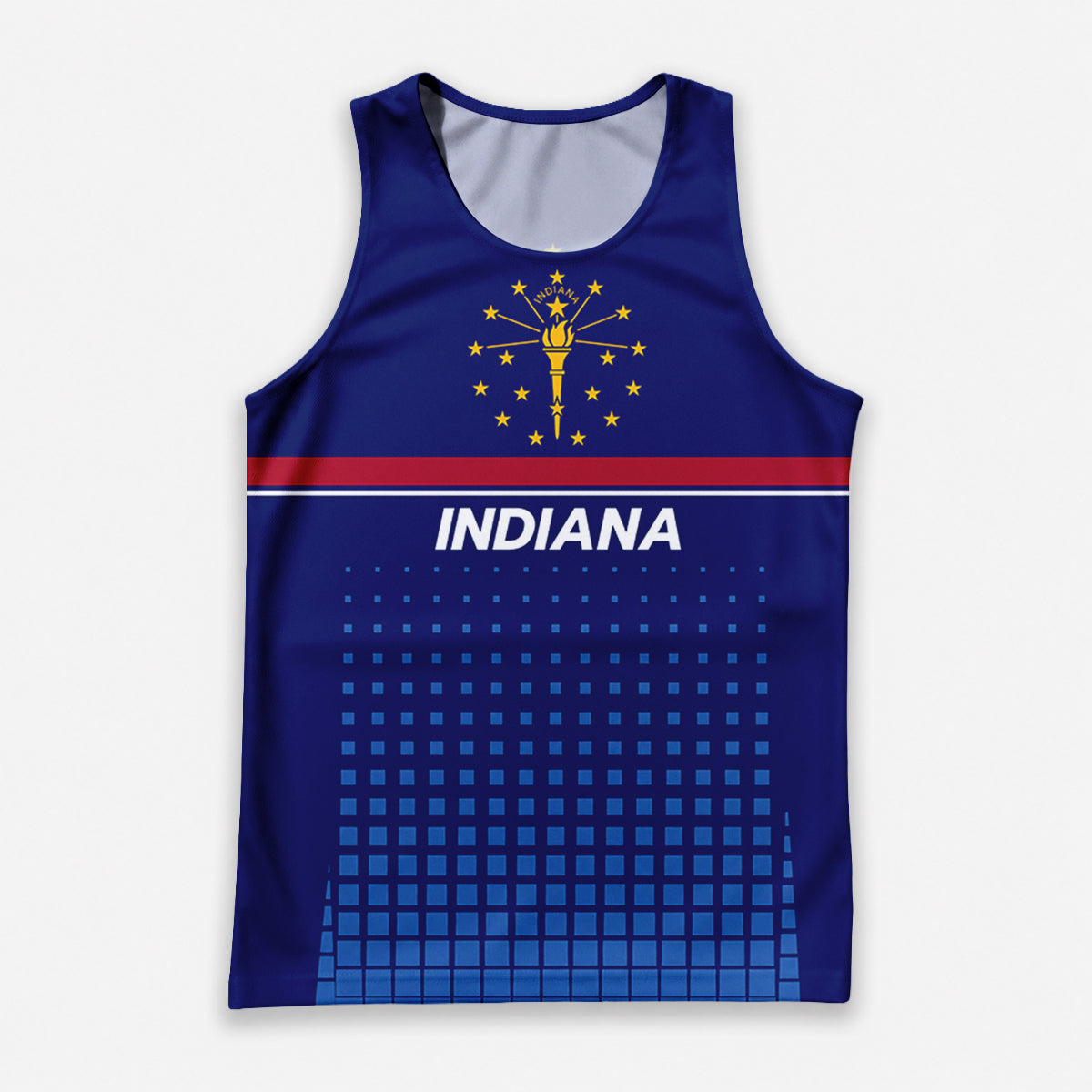 Patriotic Tech Running Tank Top - Indiana State Pride Running Singlet