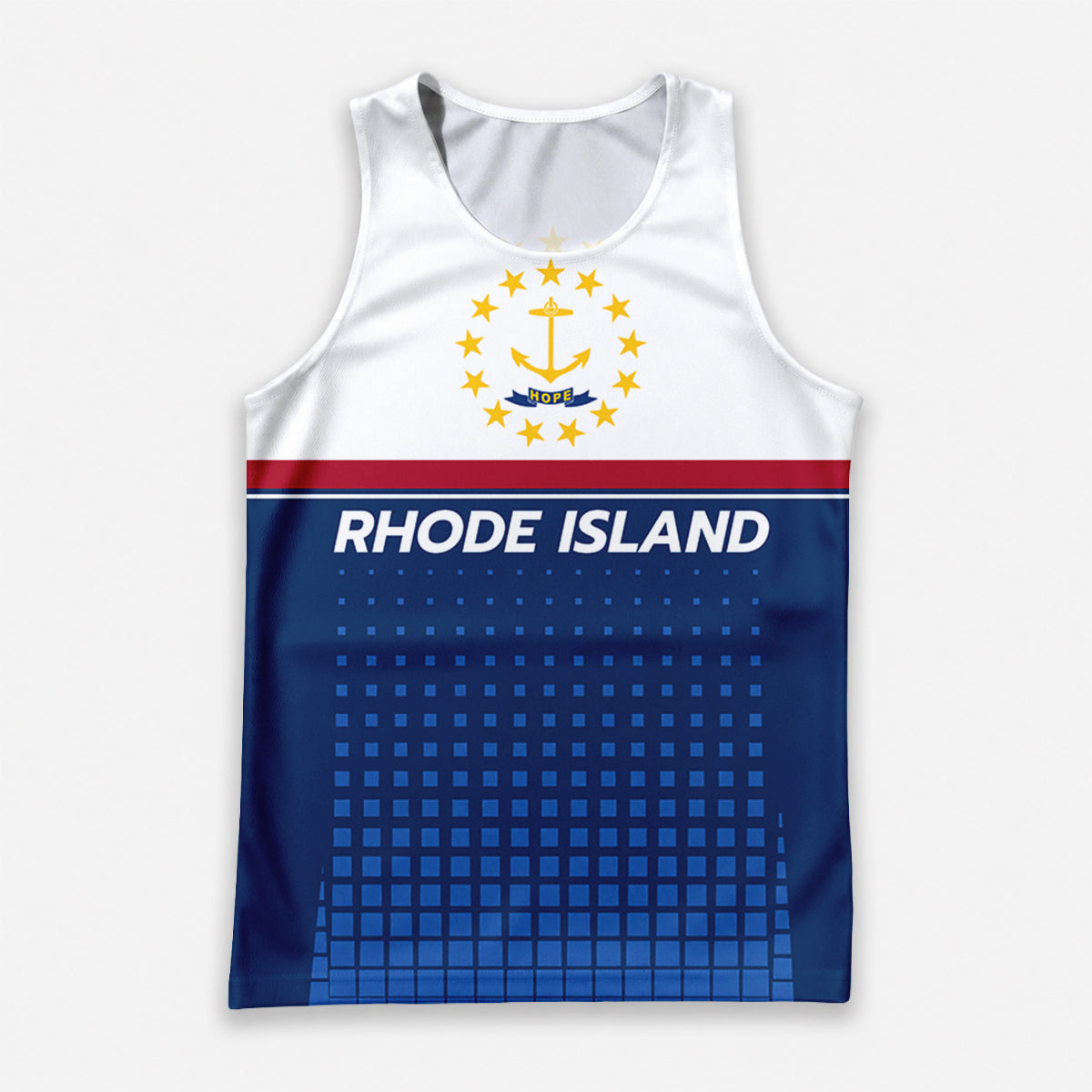Patriotic Tech Running Tank Top - Rhode Island State Pride Running Singlet