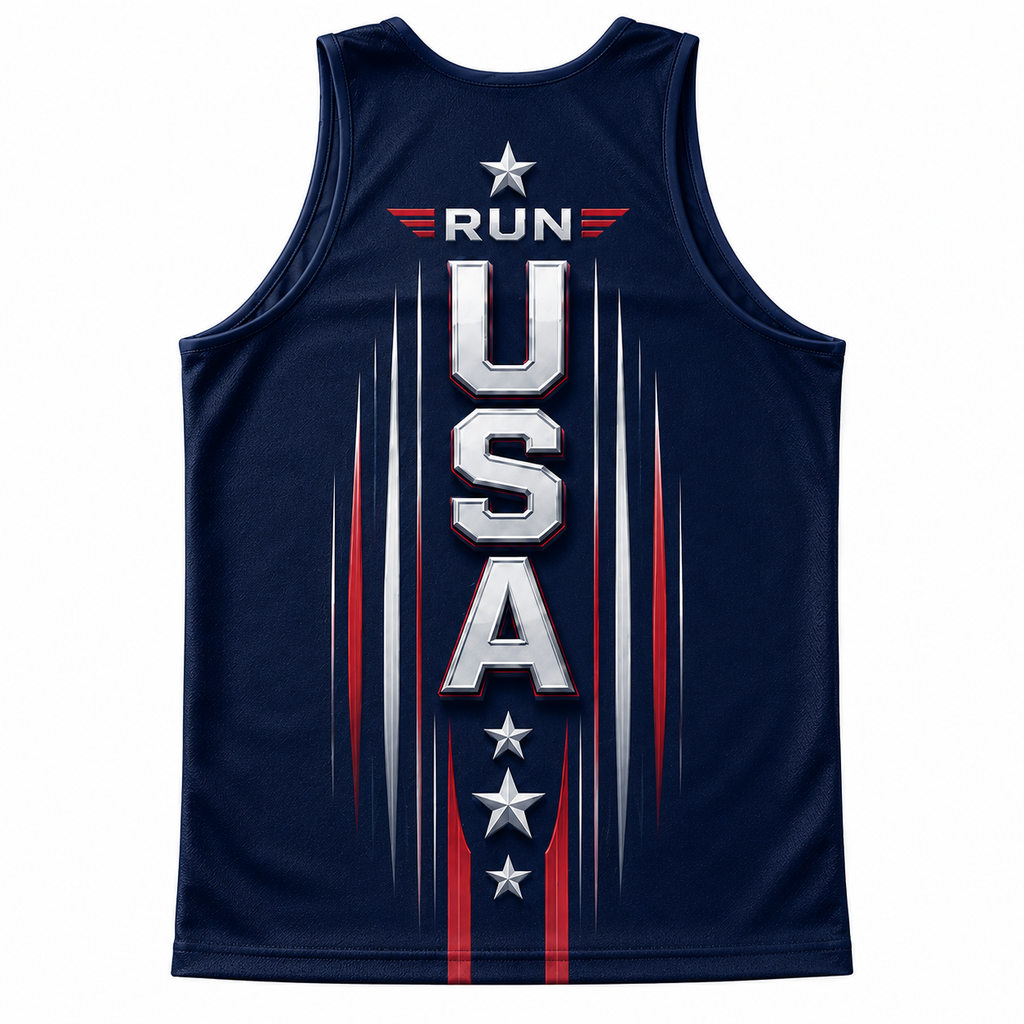 Patriotic Running Tank Top - Proud USA Tech Singlet