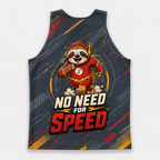 Funny Running Tank Top Sloth No Need For Speed Quote Tech Running Singlet