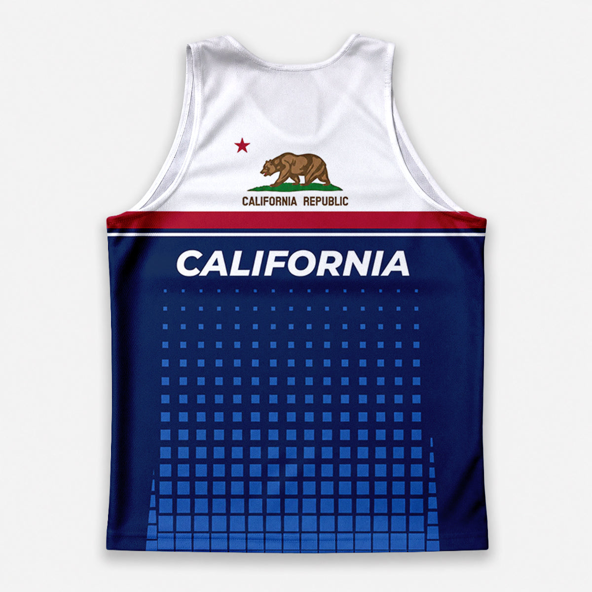 Patriotic Tech Running Tank Top - California State Pride Running Singlet