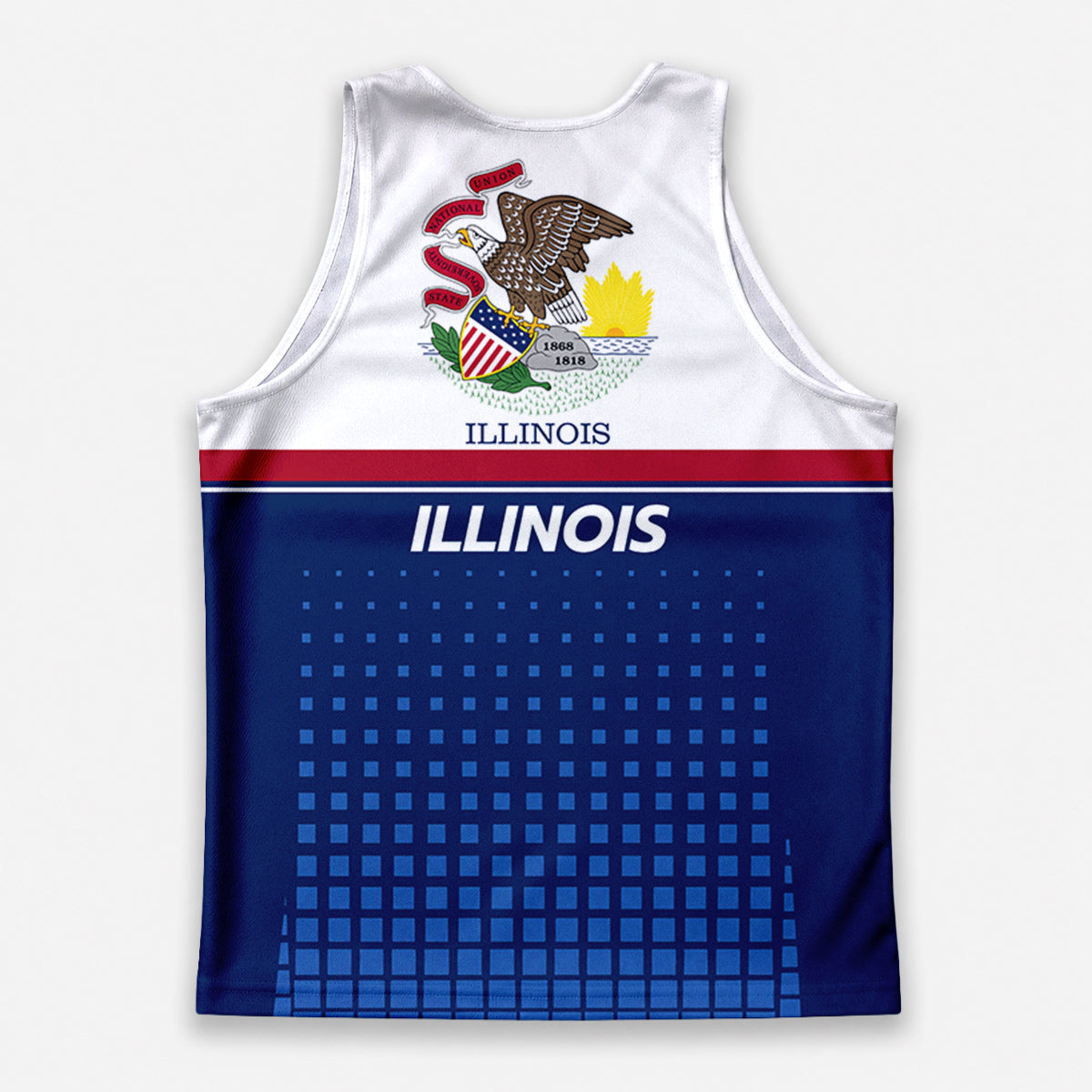 Patriotic Tech Running Tank Top - Illinois State Pride Running Singlet