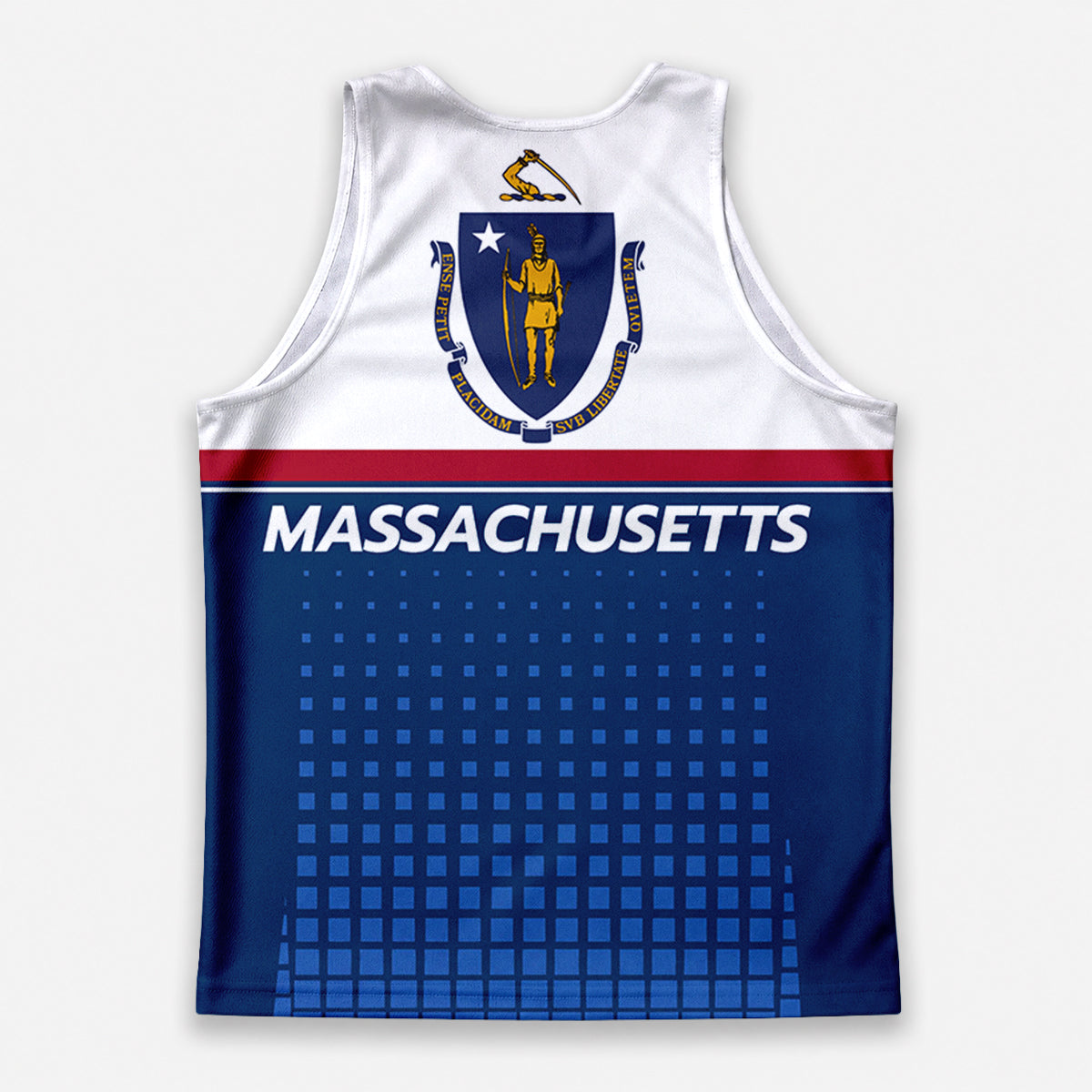 Patriotic Tech Running Tank Top - Massachusetts State Pride Running Singlet