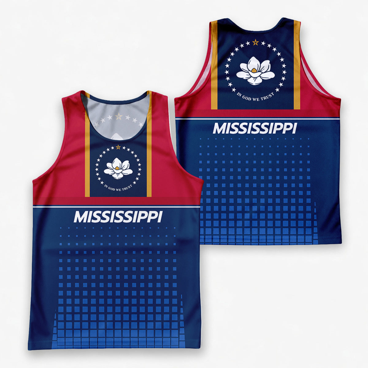Patriotic Tech Running Tank Top - Mississippi State Pride Running Singlet