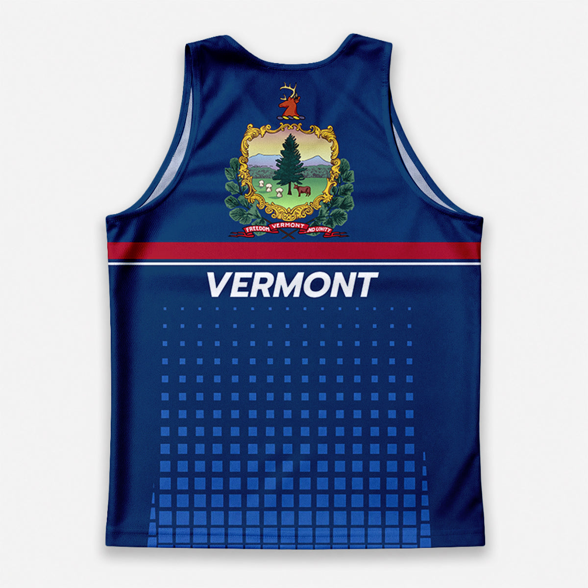 Patriotic Tech Running Tank Top - Vermont State Pride Running Singlet