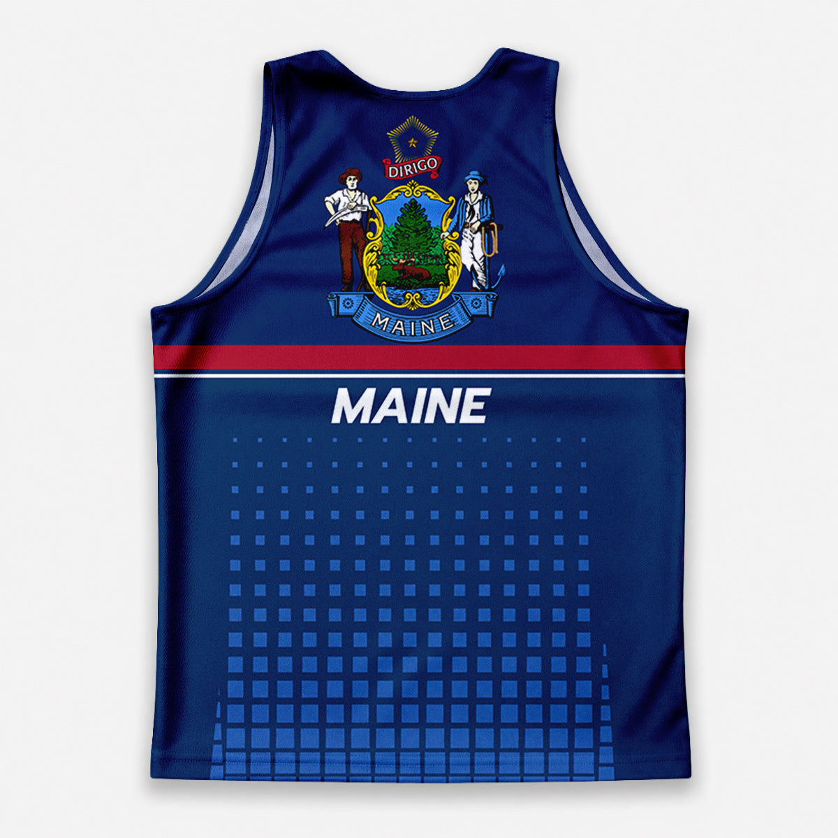 Patriotic Tech Running Tank Top - Maine State Pride Running Singlet