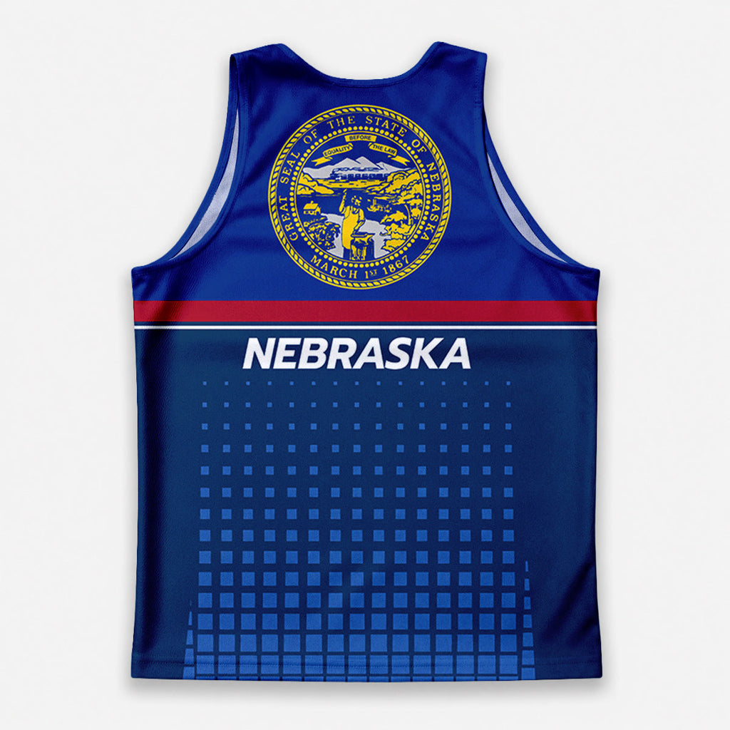 Patriotic Tech Running Tank Top - Nebraska State Pride Running Singlet