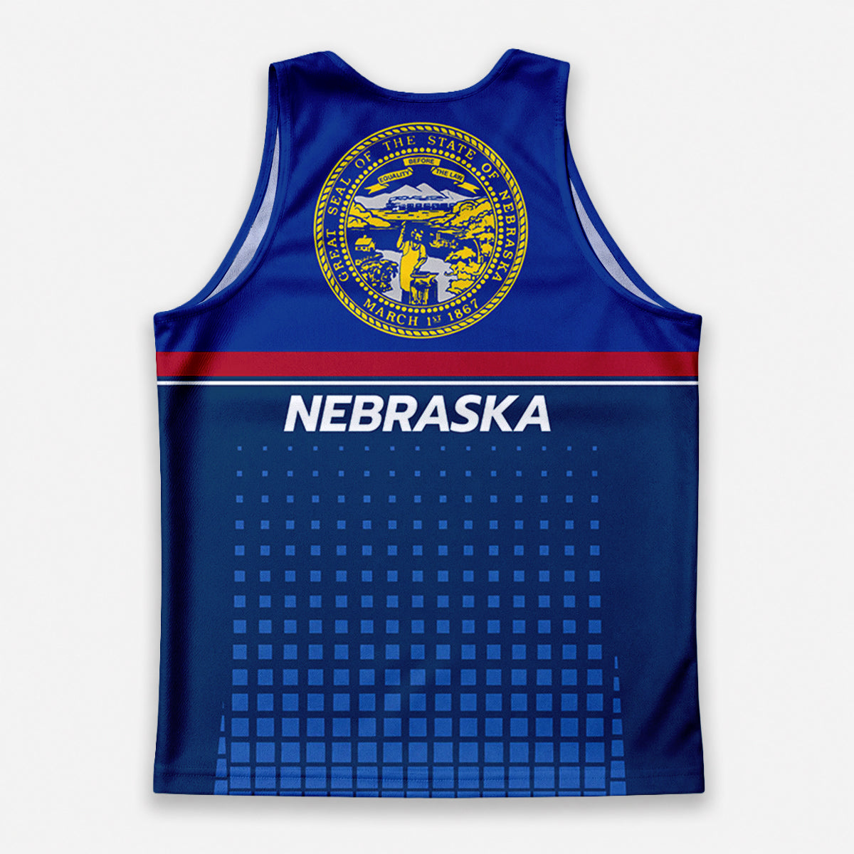Patriotic Tech Running Tank Top - Nebraska State Pride Running Singlet