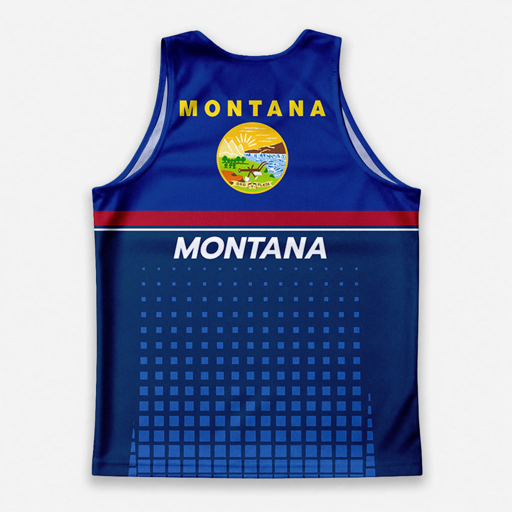 Patriotic Tech Running Tank Top - Montana State Pride Running Singlet