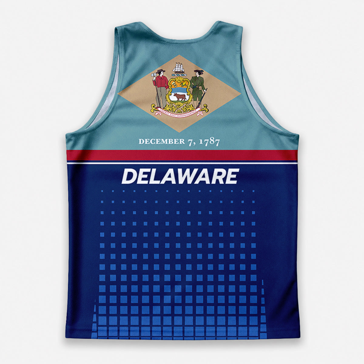 Patriotic Tech Running Tank Top - Delaware State Pride Running Singlet