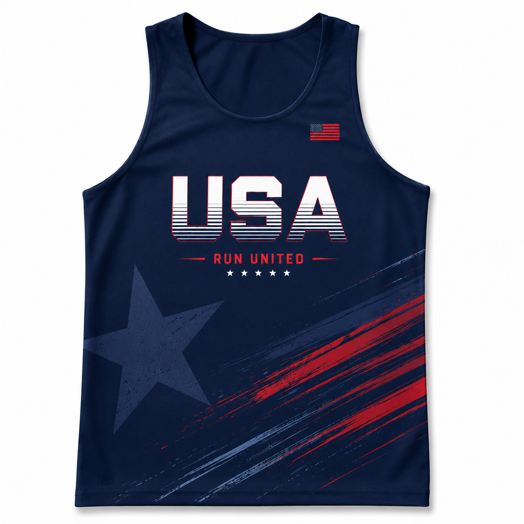 Patriotic Running Tank Top - Run United USA Tech Singlet
