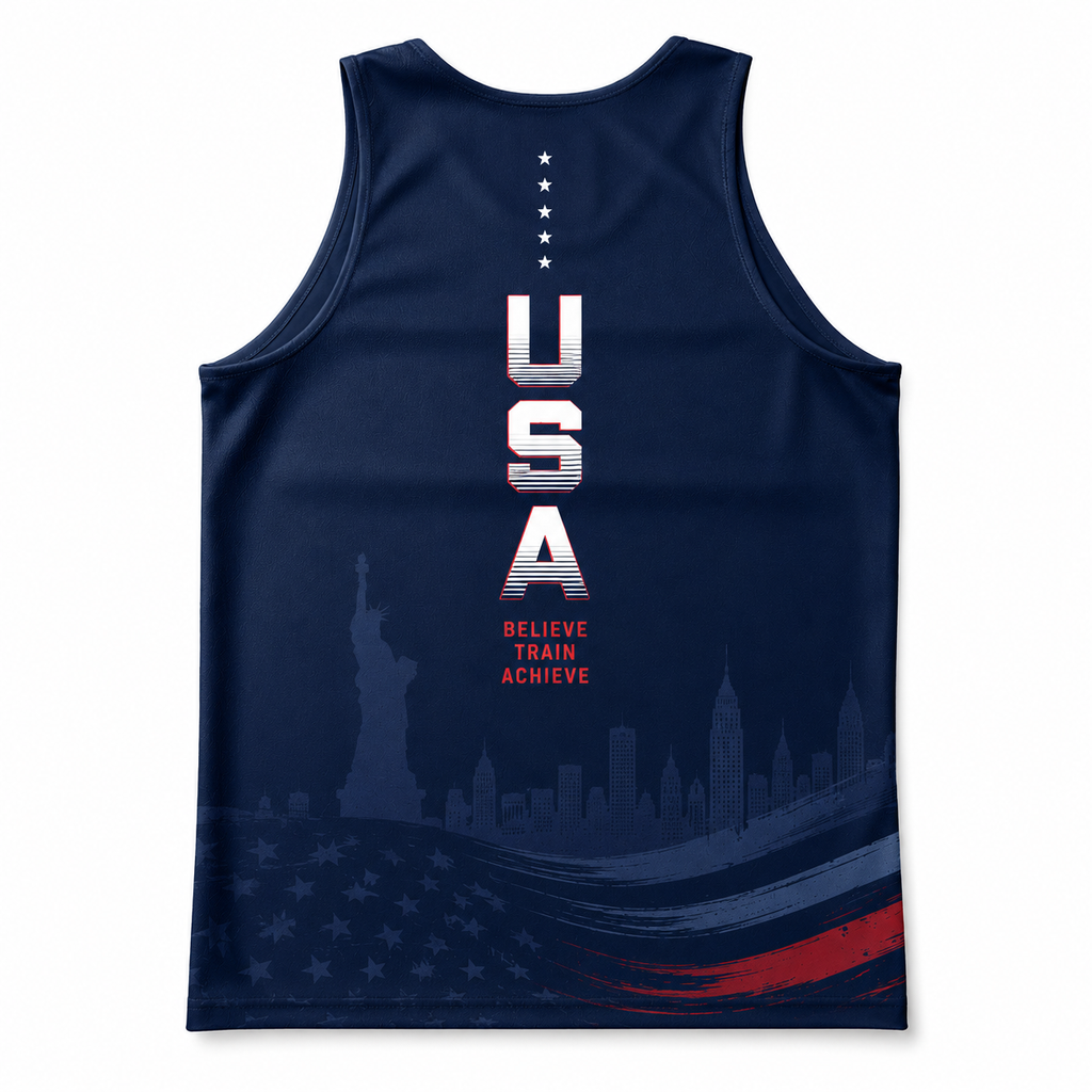 Patriotic Running Tank Top - Run United USA Tech Singlet