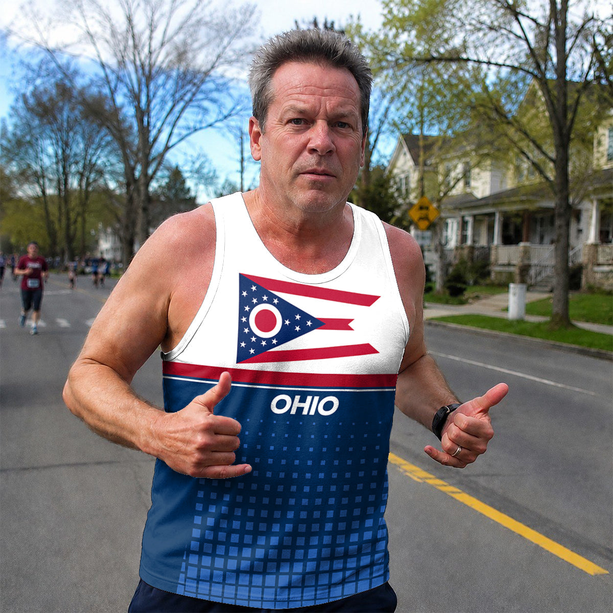Patriotic Tech Running Tank Top - Ohio State Pride Running Singlet