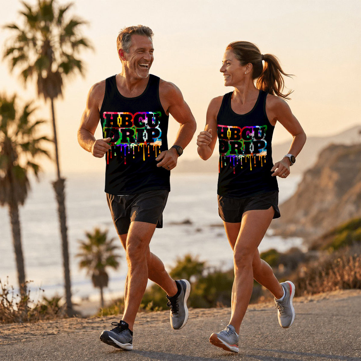 HBCU Running Tank Top Colorful HBCU Drip Running Singlet for Men and Women