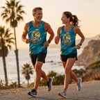 Funny Running Tank Top Turtle Running Team We'll Get There Quote Tech Running Singlet