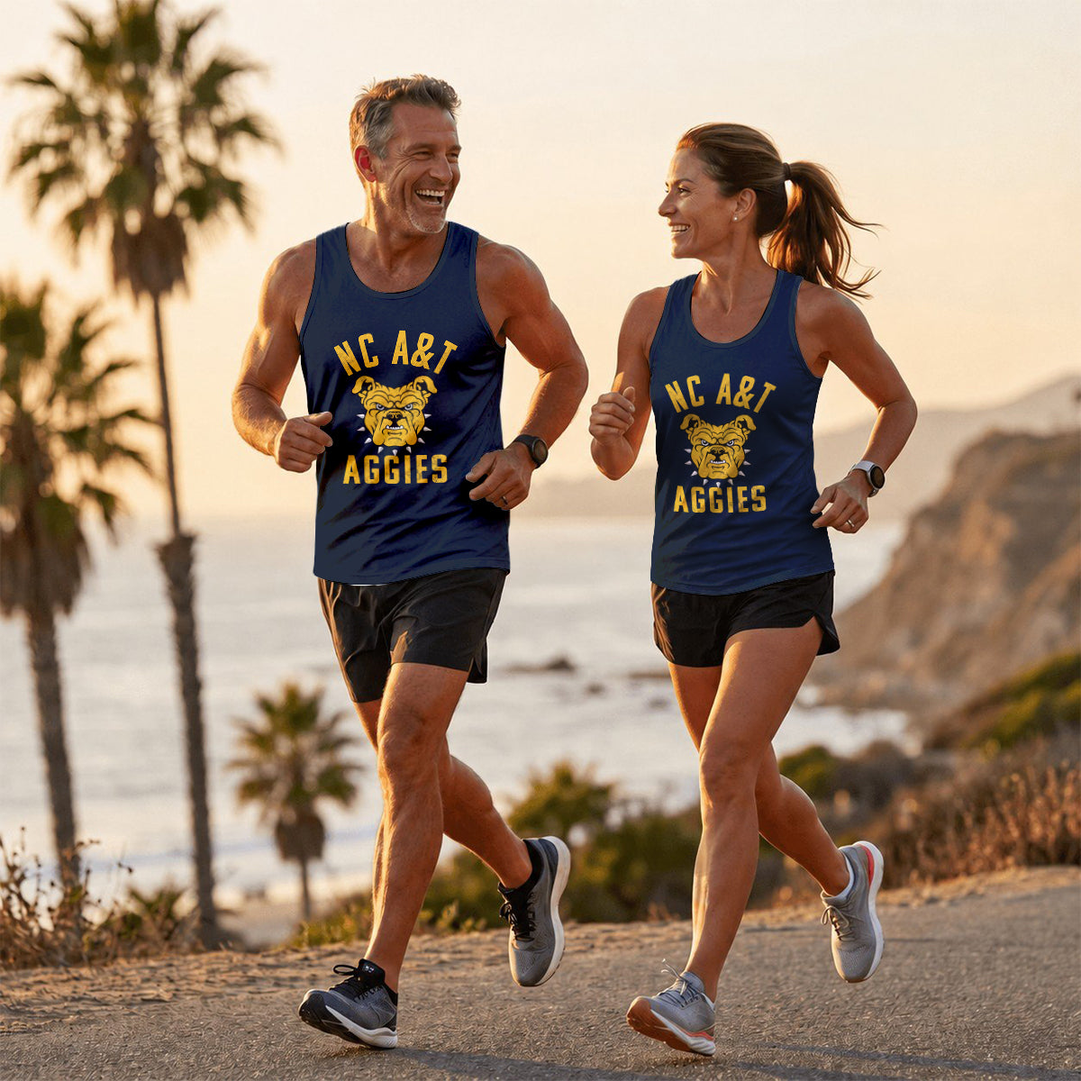 HBCU Running Tank Top North Carolina A&T State University Bulldog Running Singlet for Men and Women