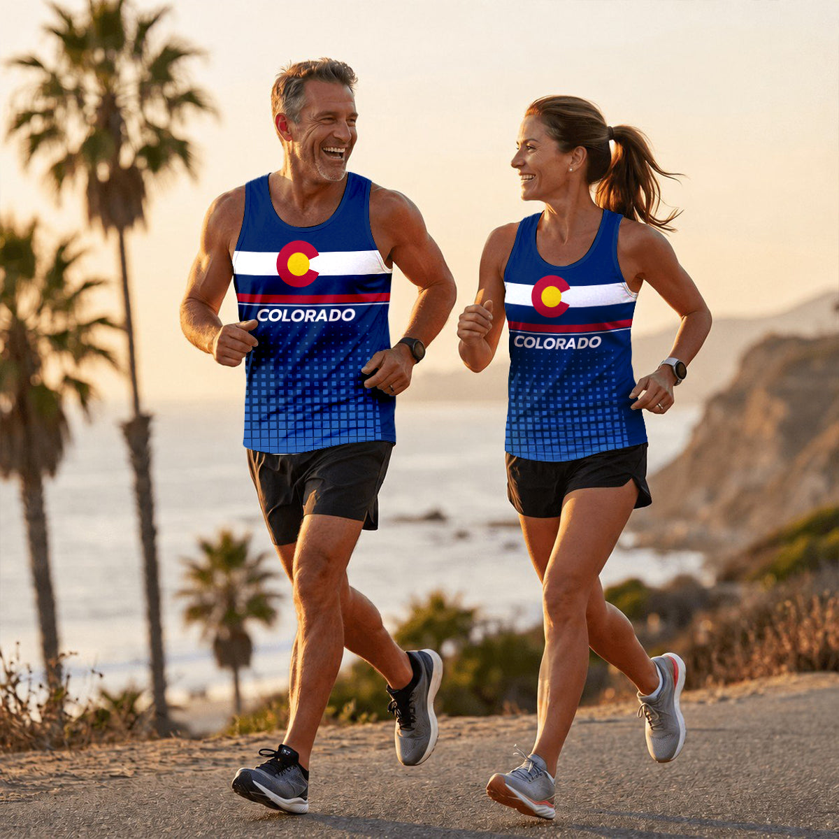 Patriotic Tech Running Tank Top - Colorado State Pride Running Singlet