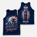 Patriotic Running Tank Top - Run Strong USA Tech Singlet