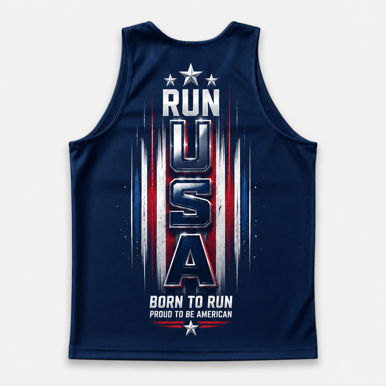 Patriotic Running Tank Top - Run Strong USA Tech Singlet
