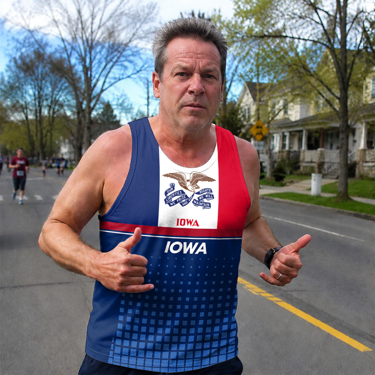 Patriotic Tech Running Tank Top - Iowa State Pride Running Singlet