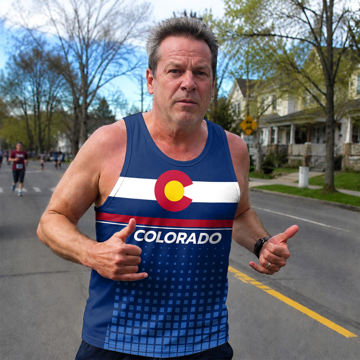Patriotic Tech Running Tank Top - Colorado State Pride Running Singlet