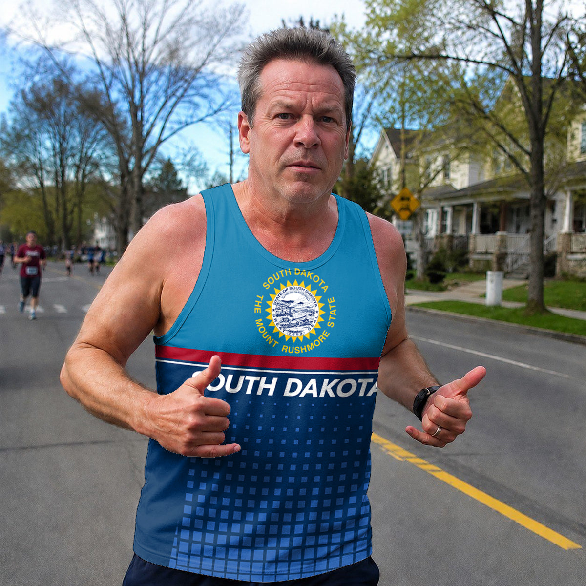 Patriotic Tech Running Tank Top - South Dakota State Pride Running Singlet