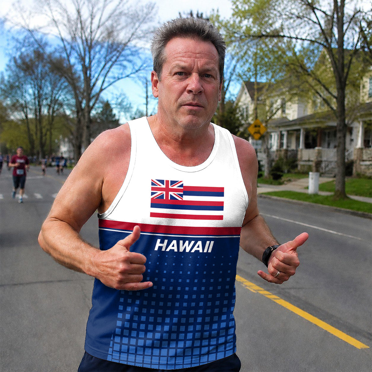 Patriotic Tech Running Tank Top - Hawaii State Pride Running Singlet