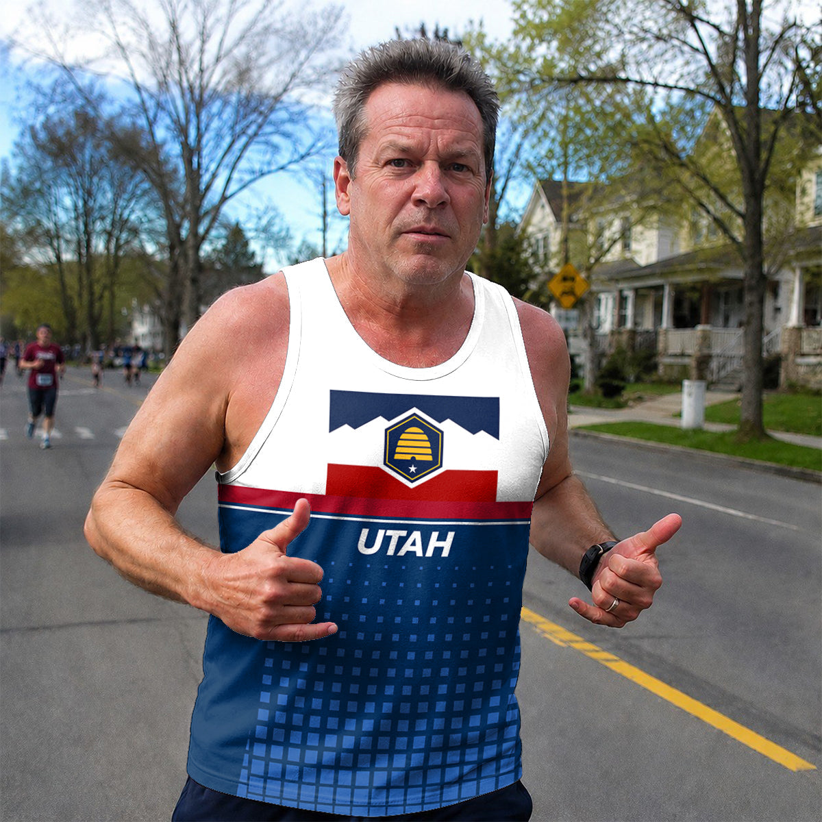 Patriotic Tech Running Tank Top - Utah State Pride Running Singlet