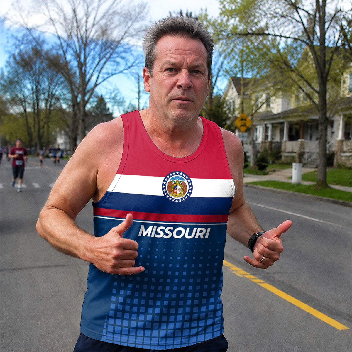 Patriotic Tech Running Tank Top - Missouri State Pride Running Singlet