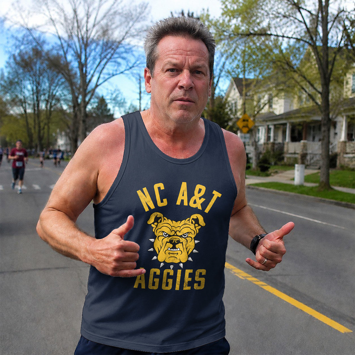 HBCU Running Tank Top North Carolina A&T State University Bulldog Running Singlet for Men and Women