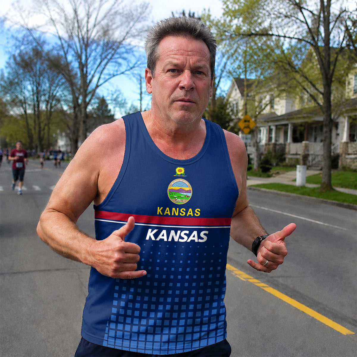 Patriotic Tech Running Tank Top - Kansas State Pride Running Singlet