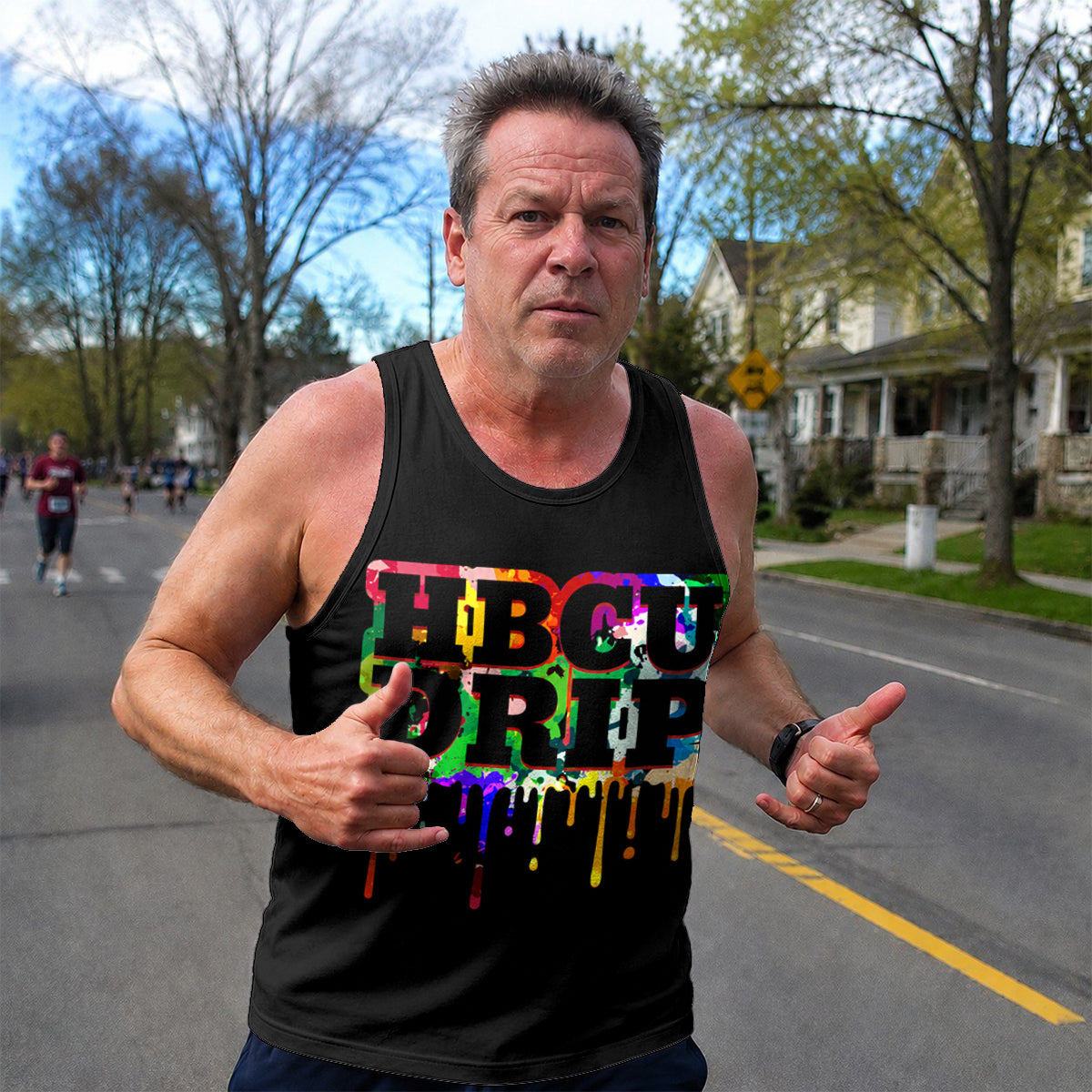 HBCU Running Tank Top Colorful HBCU Drip Running Singlet for Men and Women