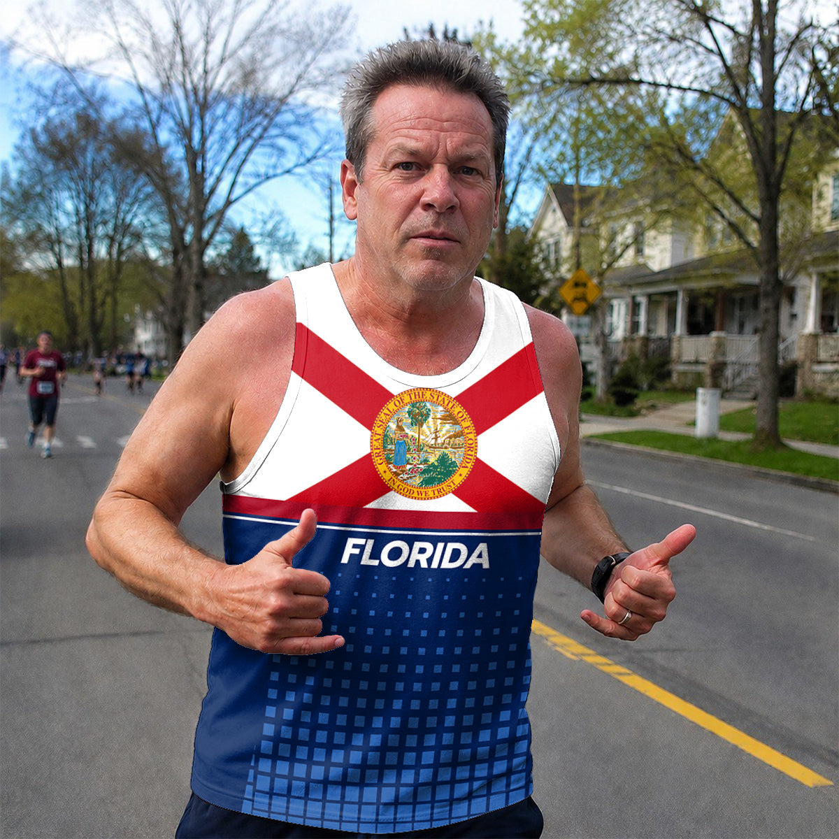 Patriotic Tech Running Tank Top - Florida State Pride Running Singlet