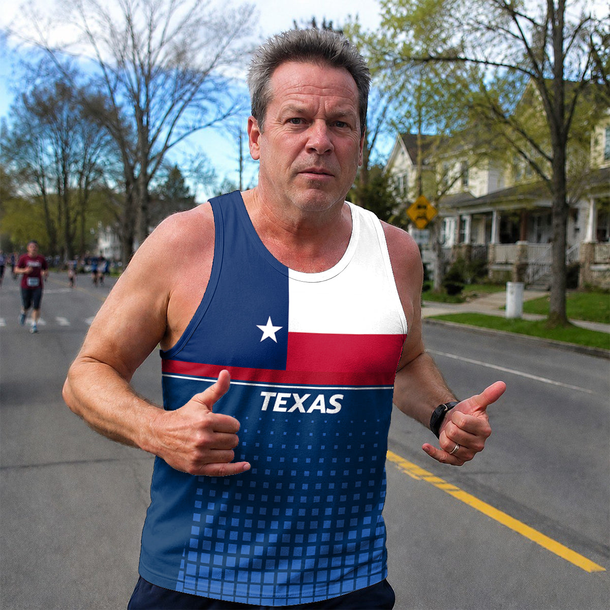 Patriotic Tech Running Tank Top - Texas State Pride Running Singlet