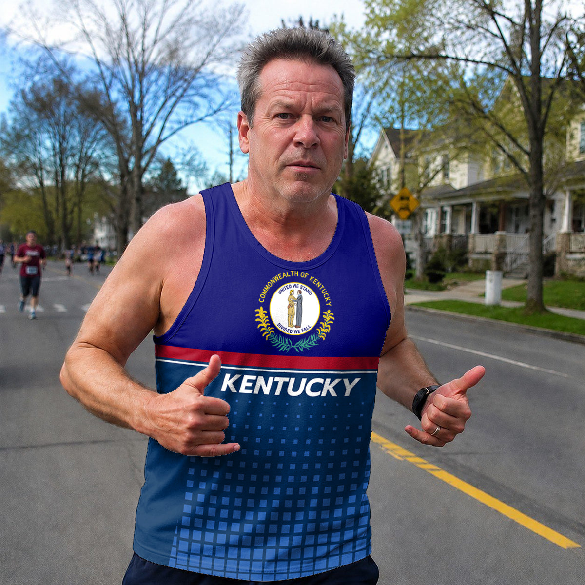 Patriotic Tech Running Tank Top - Kentucky State Pride Running Singlet