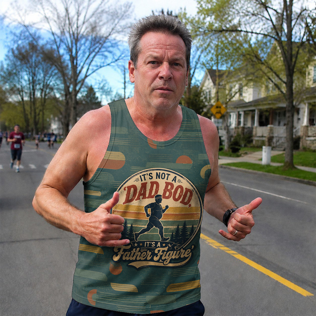 Funny Dad Running Tank Top It's Not A Dad Bod Tech Singlet V2