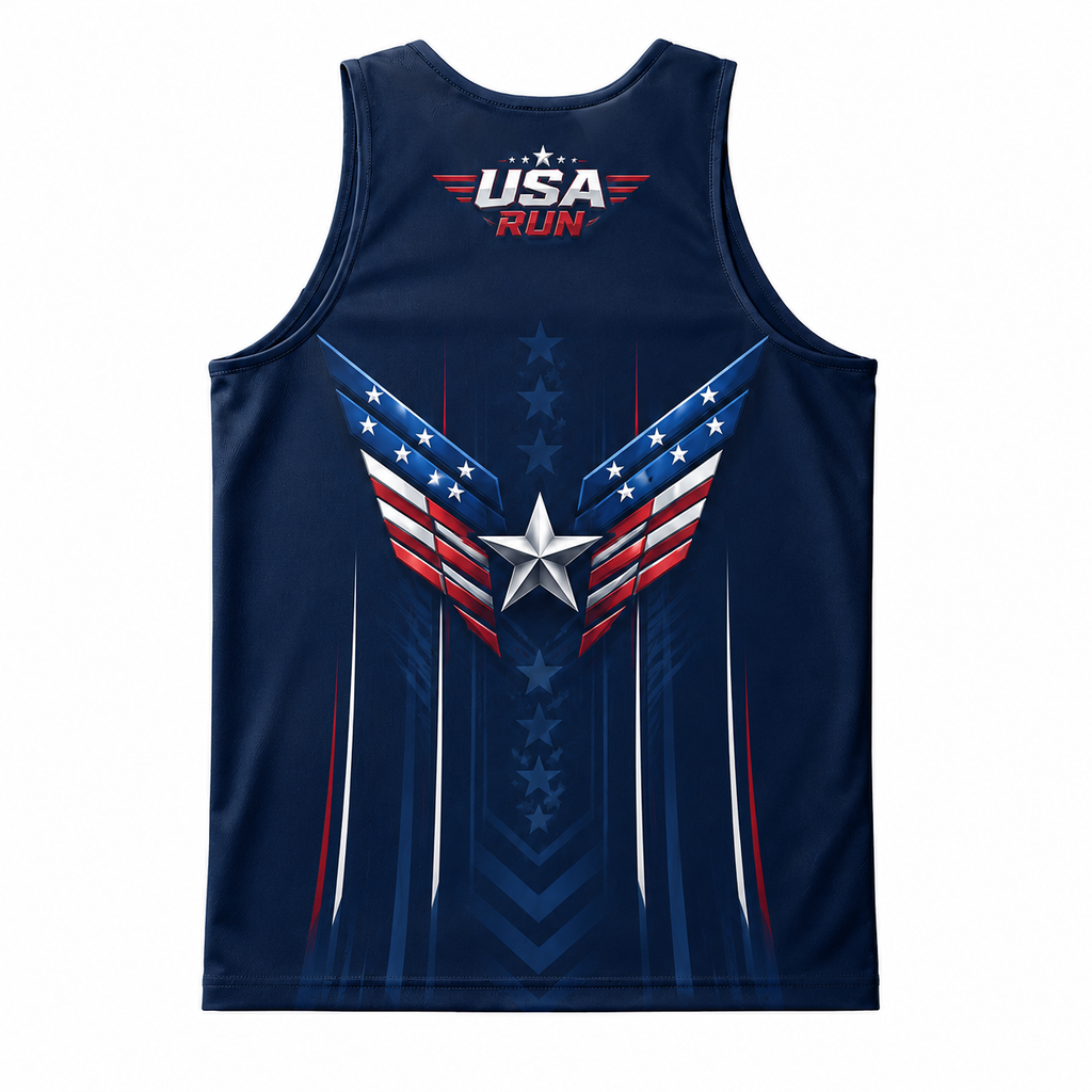 Patriotic Running Tank Top - USA Eagle Tech Singlet