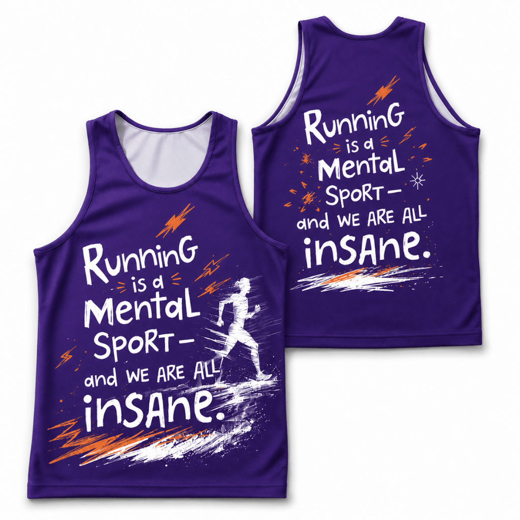 Funny Running Tank Top - All Insane Runner Quote Tech Singlet