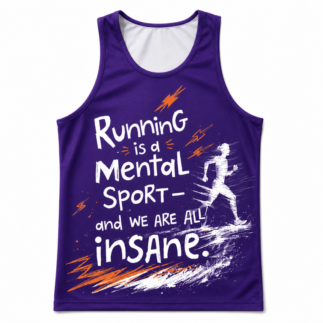 Funny Running Tank Top - All Insane Runner Quote Tech Singlet