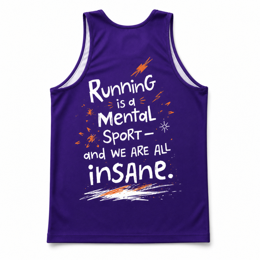 Funny Running Tank Top - All Insane Runner Quote Tech Singlet