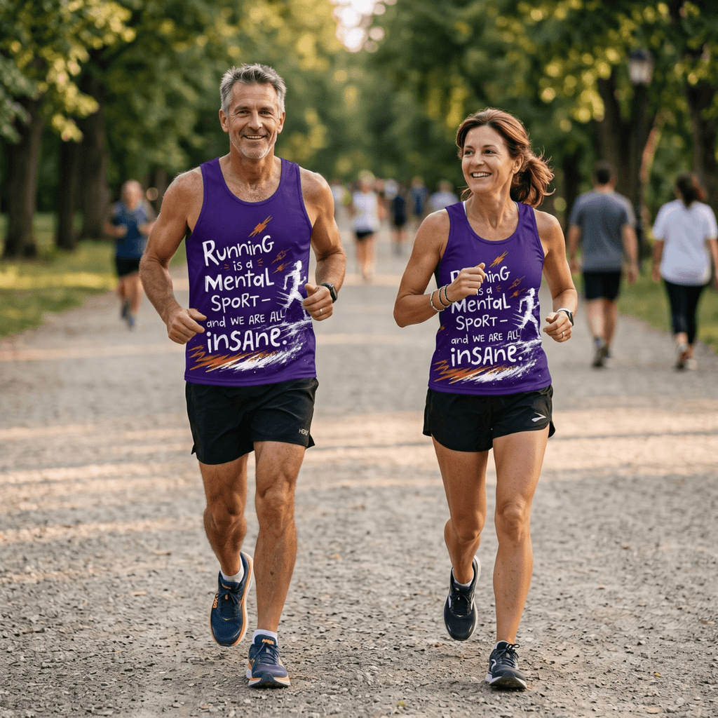 Funny Running Tank Top - All Insane Runner Quote Tech Singlet