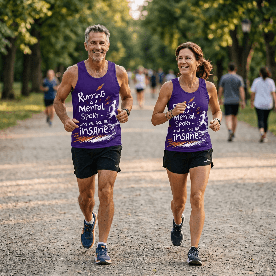 Funny Running Tank Top - All Insane Runner Quote Tech Singlet