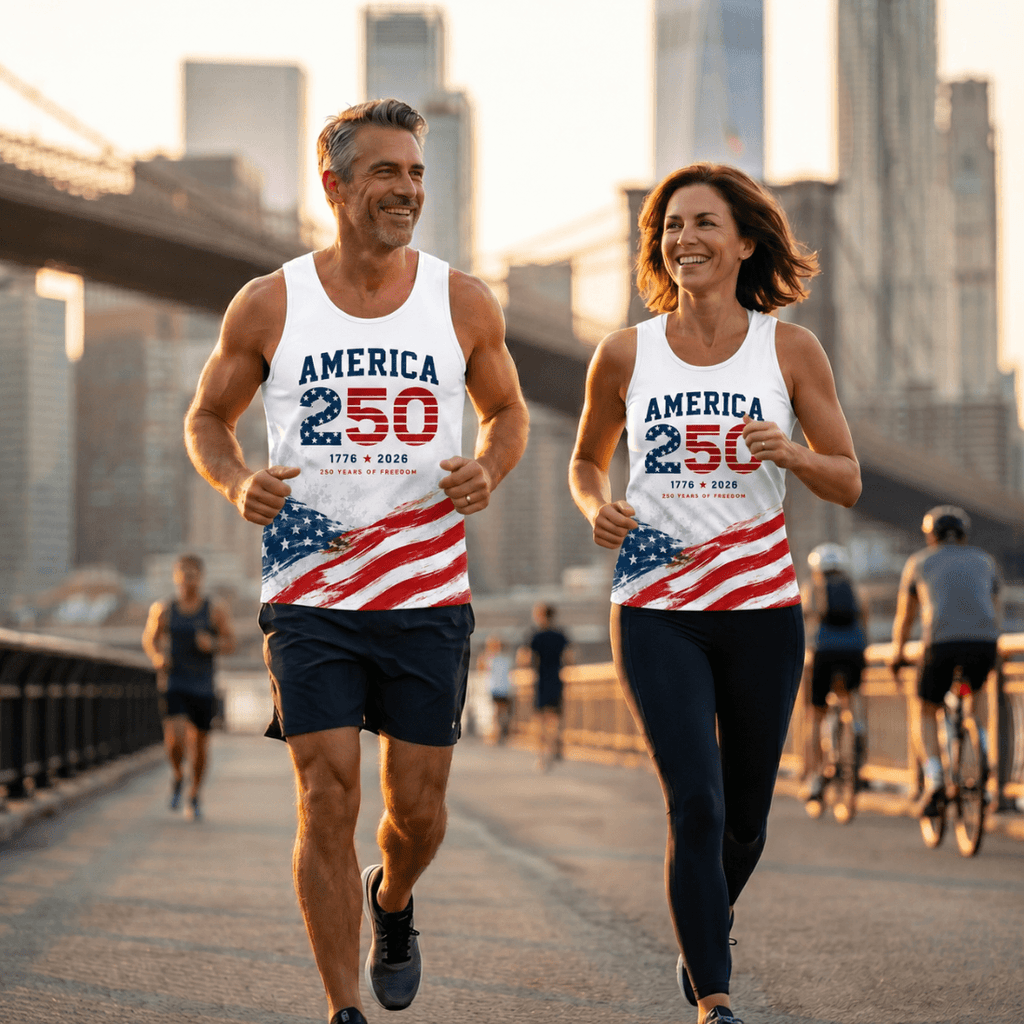 Patriotic Running Tank Top - America 1776 2026 Tech Singlet