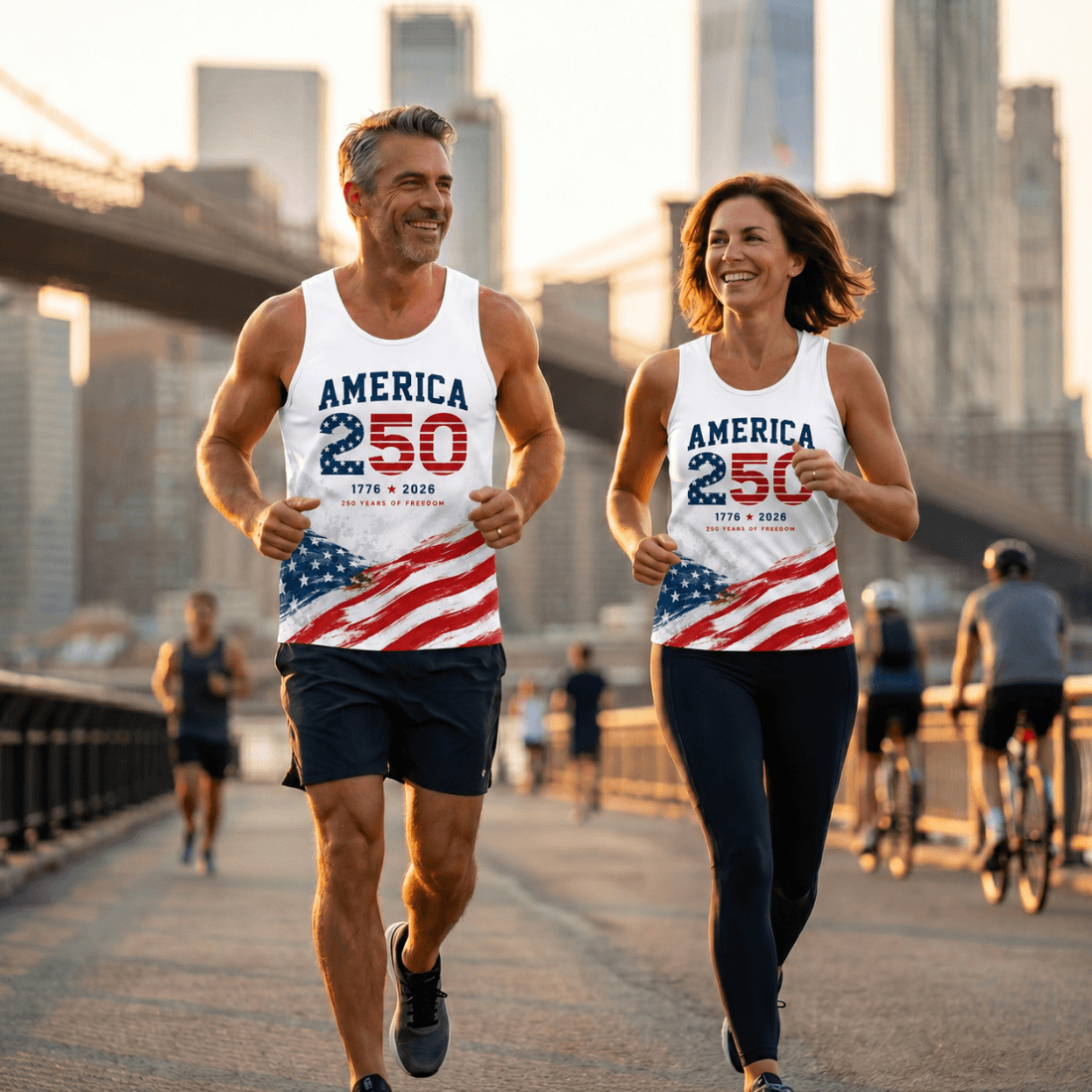 Patriotic Running Tank Top - America 1776 2026 Tech Singlet