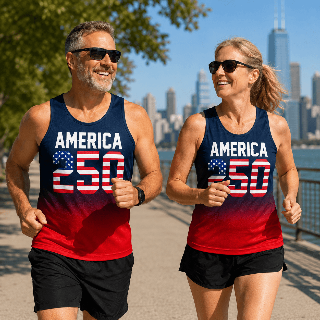 Patriotic Running Tank Top - America 250 Tech Running Singlet