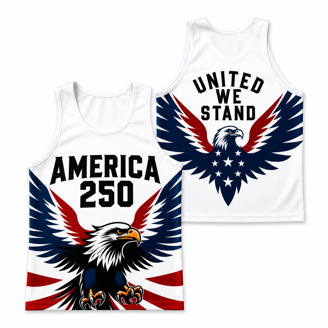 Patriotic Running Tank Top - America 250 Eagle Tech Singlet