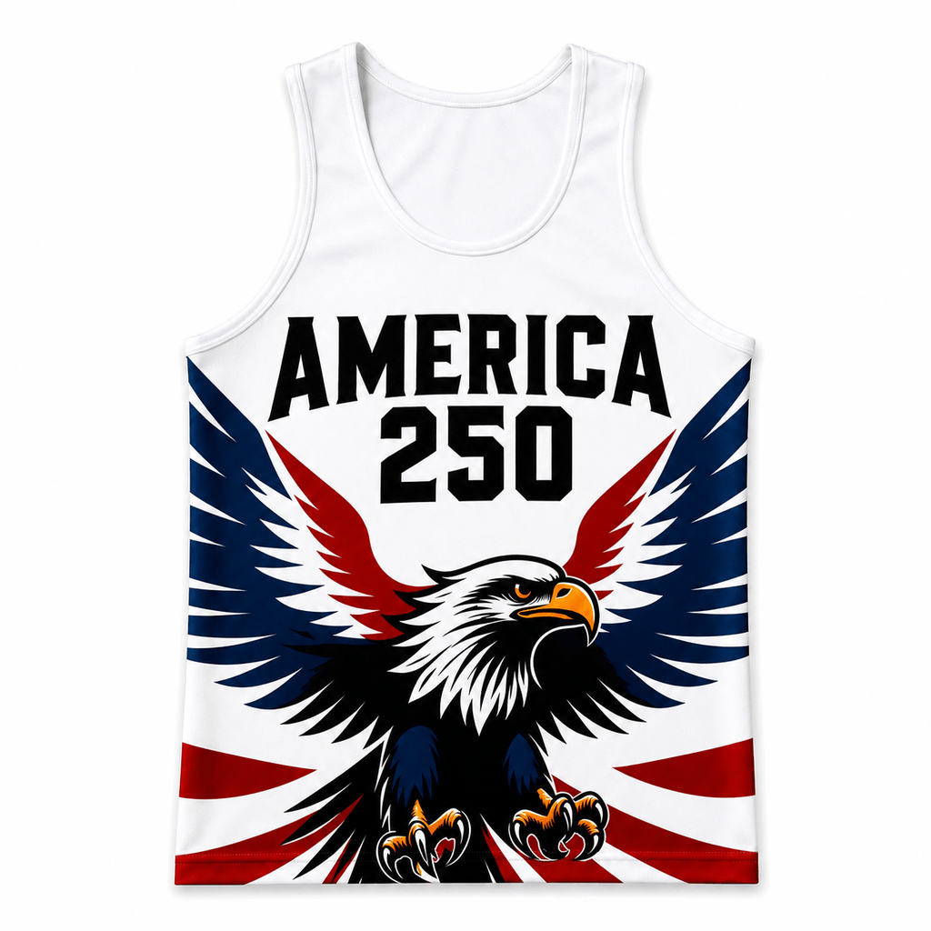 Patriotic Running Tank Top - America 250 Eagle Tech Singlet